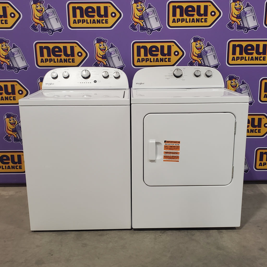 Pictures of Whirlpool Top Load 3.5 Cu. Ft. Washer with Deep Water Wash Option WTW4816FW - Open Box and Whirlpool Vented 7.0 Cu. Ft. Electric Dryer 16110 - WED4815EW - Open Box - Neu Appliance Outlet - Discount Appliance Outlet in Austin, Tx