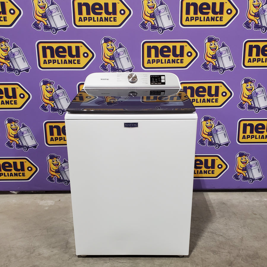 Maytag Top Load 4.8 cu ft Washer with Deep Fill and Slow-Close Glass Lid MVW6200KW - Scratch & Dent (Minor) and Maytag 7.0 cu ft Electric Dryer with Moisture Sensing and Quick Dry Cycle 16203 - MED6200KW - Scratch & Dent (Minor)