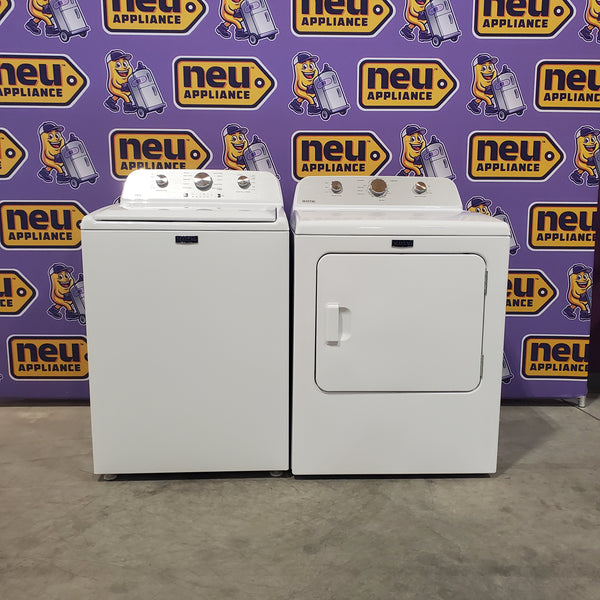 Maytag 4.5 cu. ft. Capacity Top Load Washer with Power™ Agitator and Deep Fill MVW4505MW - Open Box and Maytag 7.0 cu. ft. Capacity Top Load Electric Wrinkle Prevent Dryer 16039 - MED4500MW - Open Box