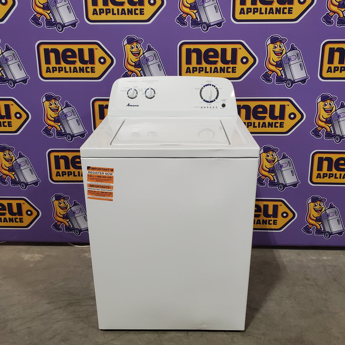 Amana Top Load 3.5 Cu. Ft. Washer with Dual Action Agitator, Porcelain Tub, and Late Lid Lock 22136SD360 - NTW4516FW - Scratch & Dent (Moderate)