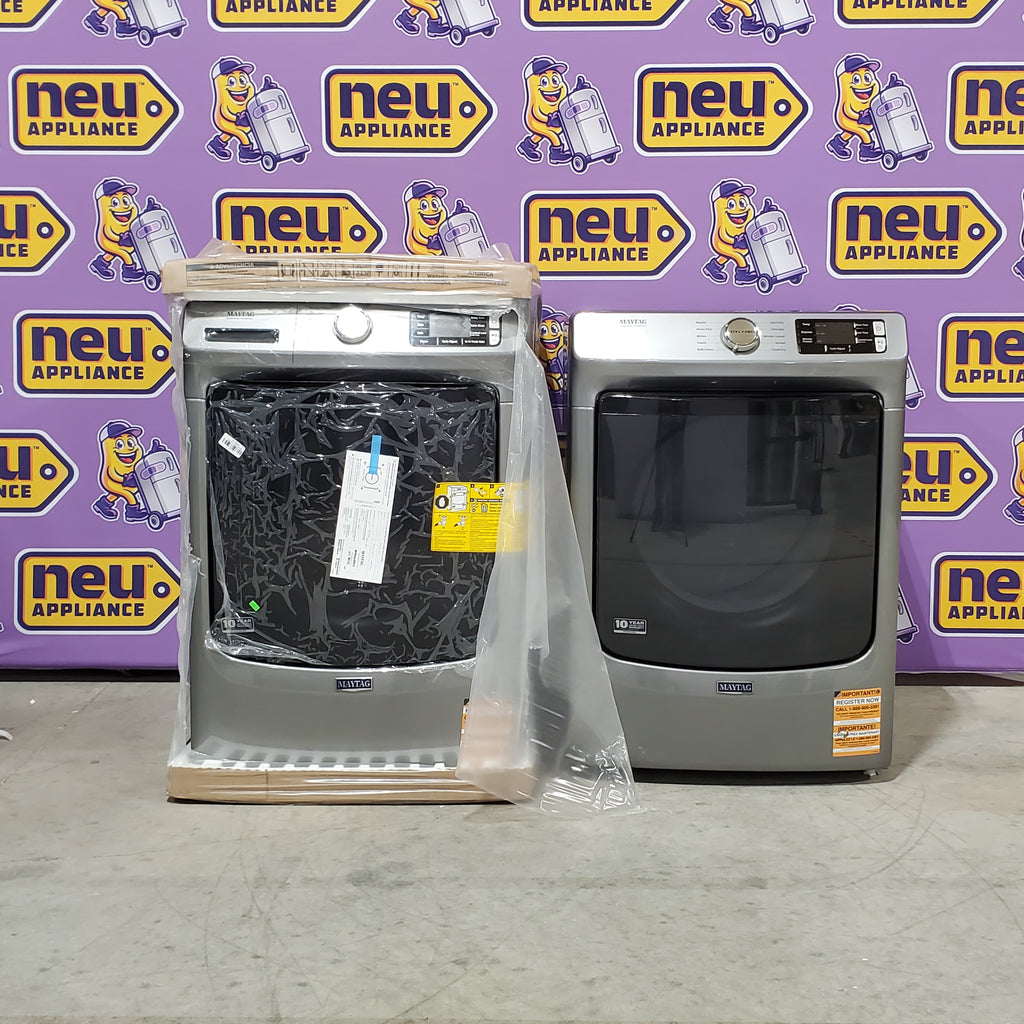 Pictures of Maytag 4.8 cu. ft. Front Load Washer with Extra Power and 16-Hr Fresh Hold® Option MHW6630HC - New in Box and Maytag 7.3-cu ft Stackable Vented Electric Dryer Energy Star Certified 16031 - MED5630HC - Open Box - Neu Appliance Outlet - Discount Appliance Outlet in Austin, Tx
