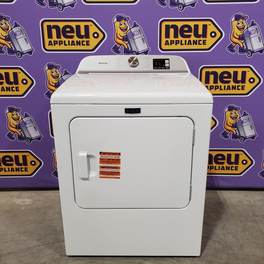 Maytag Top Load 4.8 cu ft Washer with Deep Fill and Slow-Close Glass Lid MVW6200KW - Open Box and Maytag 7.0 cu ft Electric Dryer with Moisture Sensing and Quick Dry Cycle 16220 - MED6200KW - Scratch & Dent (Minor)