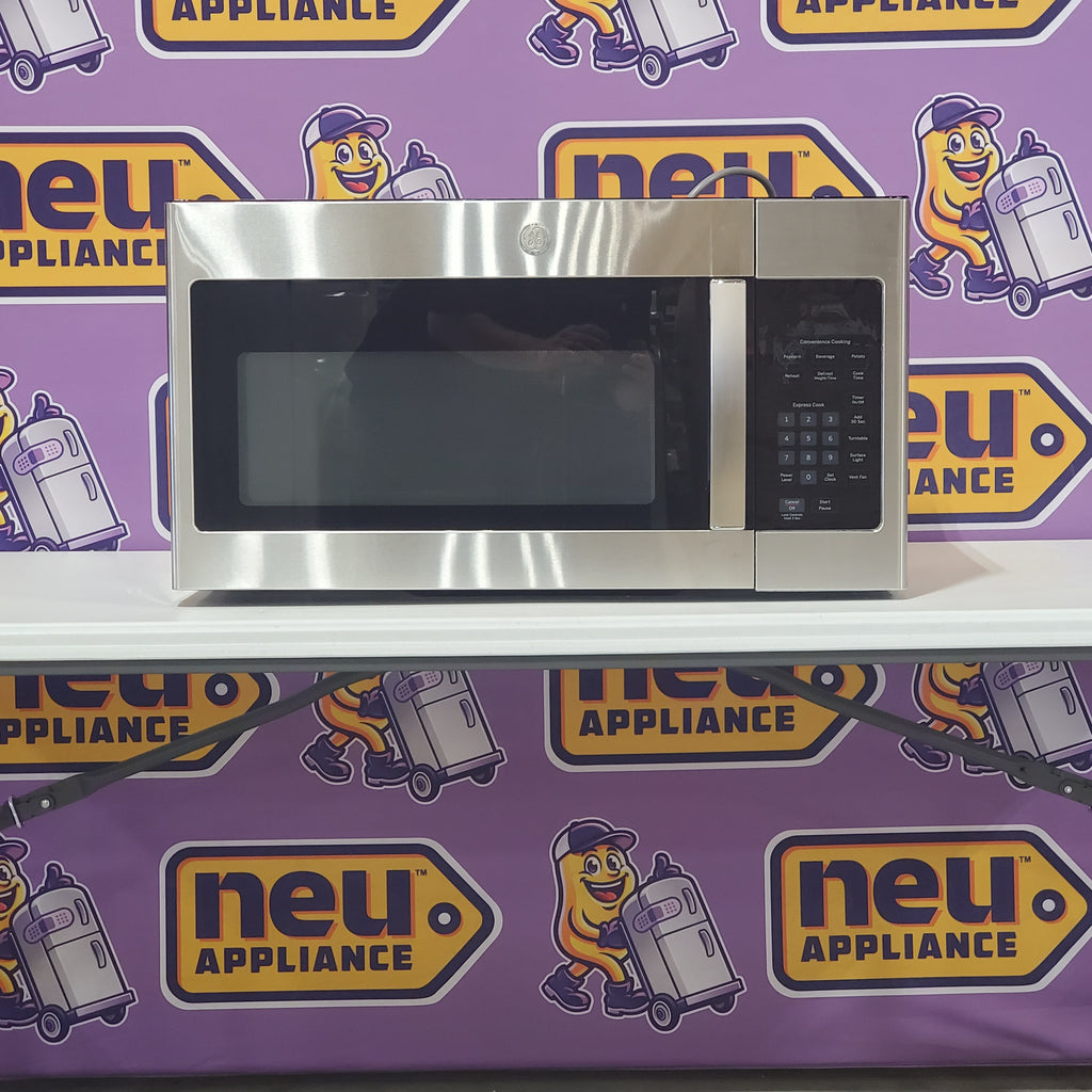 Pictures of GE® 1.6 Cu. Ft. Over-the-Range Microwave Oven in Stainless Steel GE9844 - JVM3160RFSS - New in Box - Neu Appliance Outlet - Discount Appliance Outlet in Austin, Tx
