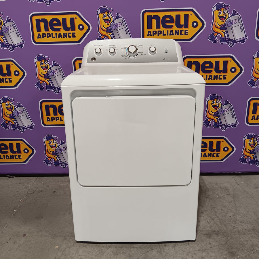 GE White Top Load 4.0 Cu. Ft. Capacity Washer with Stainless Steel Wash Basket GTW325ASWWW - New in Box and GE White Electric Aluminized Alloy Drum 7.2 Cu. Ft. Dryer with Sensor Dry and Extended Tumble 16238 - GTD45EASJWS - Certified Refurbished