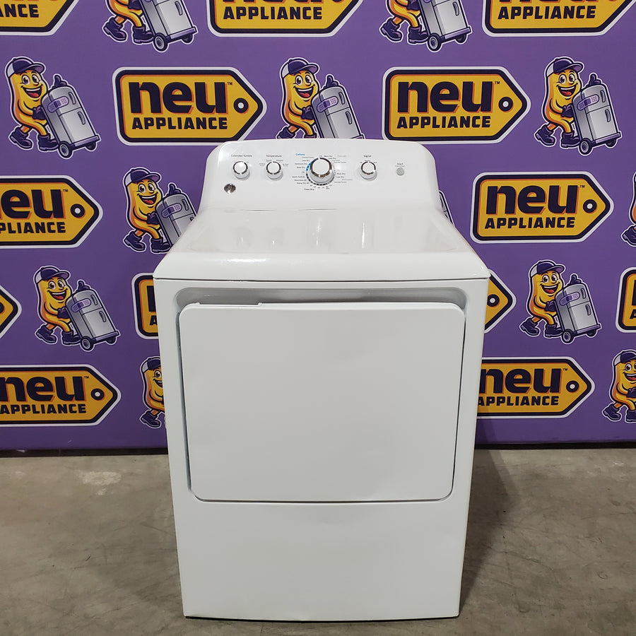 GE White Top Load 4.0 Cu. Ft. Capacity Washer with Stainless Steel Wash Basket GTW325ASWWW - New in Box and GE White Electric 7.2 Cu. Ft. Dryer with Aluminized Alloy Drum 16207 - GTD42EASJWW - Certified Refurbished