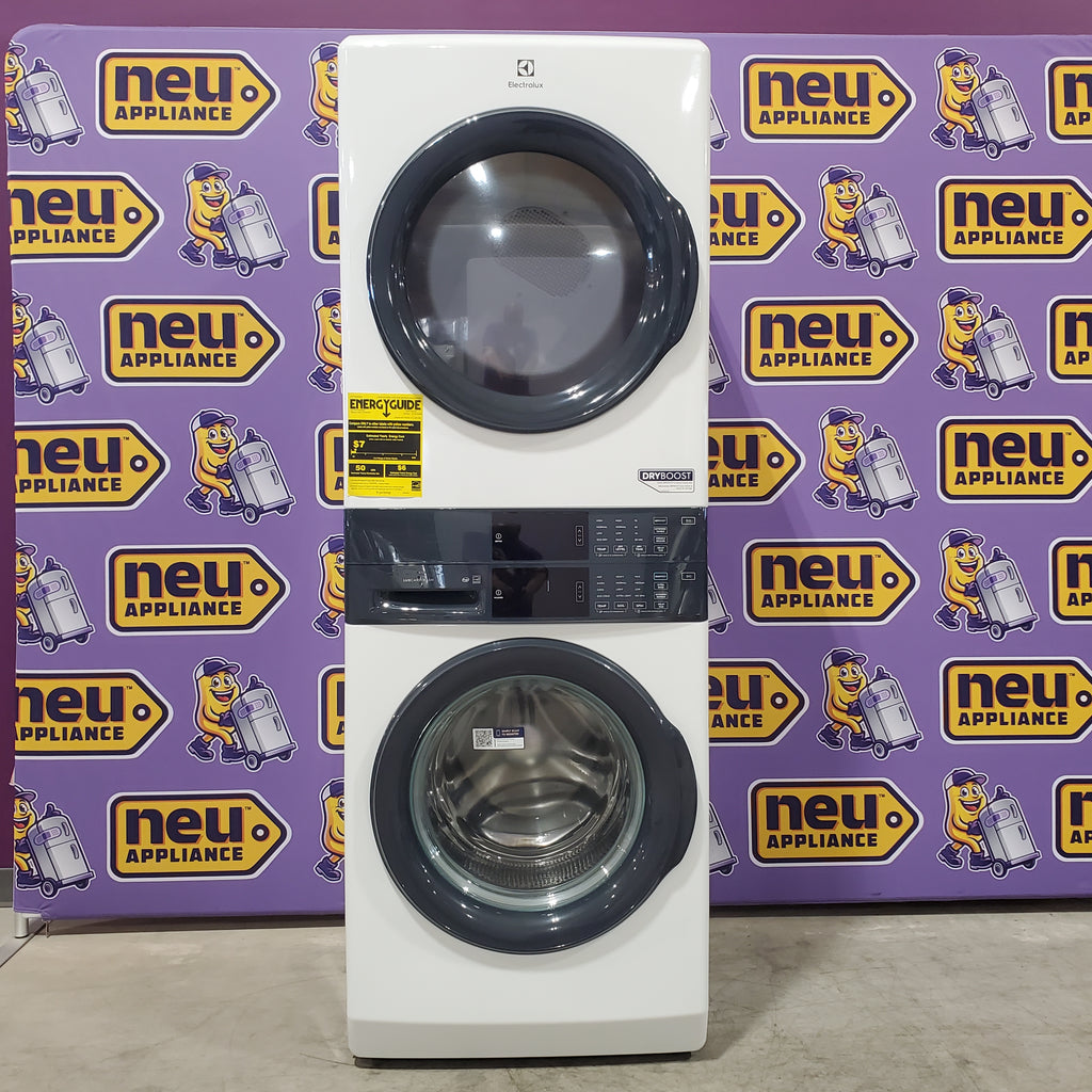 Pictures of Electrolux 300 Series Laundry Tower Single Unit Washer & Electric Dryer with LuxCare® Wash System in White ELTE7300AW - Scratch & Dent (Minor) - Neu Appliance Outlet - Discount Appliance Outlet in Austin, Tx