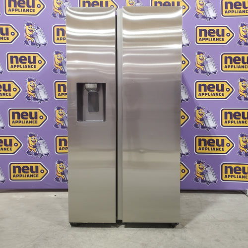 Pictures of Samsung 27.4-cu ft Side-by-Side Refrigerator with Ice Maker in Fingerprint Resistant Stainless Steel 4SD414 - RS27T5200SR - Scratch & Dent (Moderate) - Neu Appliance Outlet - Discount Appliance Outlet in Austin, Tx