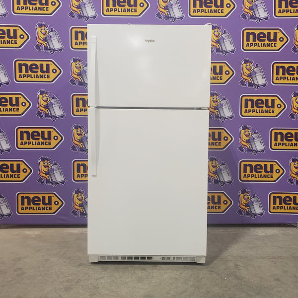 Whirlpool 33" Wide Top Freezer 20.5 cu ft Refrigerator with Ice Maker and Frameless Glass Shelves and Flexi-Slide Bin WRT311FZDW - Scratch & Dent (Minor)