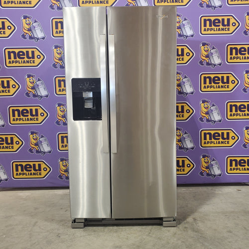 Whirlpool 33 Inch Wide Side by Side 21 Cu. Ft. Refrigerator with Can Caddy and Frameless Glass Shelves in Fingerprint Resistant Stainless Steel 3SD772 - WRS321SDHZ - Open Box