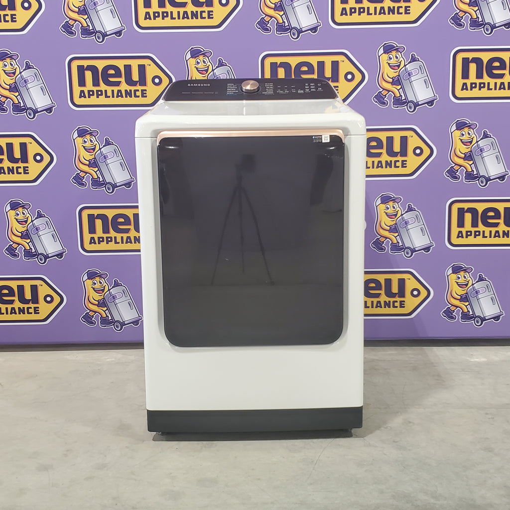 Pictures of 5.5 cu. ft. Samsung Extra-Large Capacity Smart Super Speed Ivory Top Load Washer (Scratch & Dent) - Minor and 7.4-cu ft Electric Steam Sanitize+ Dryer in Ivory (Scratch & Dent) - Minor - Neu Appliance Outlet - Discount Appliance Outlet in Austin, Tx