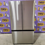 Samsung Bespoke Stainless Steel 3 Door French Door 30 Cu. Ft. Refrigerator with EZ Open Handle and Dual Ice Makers 22134SD235 - RF30BB6200QL - Scratch and Dent (Major)