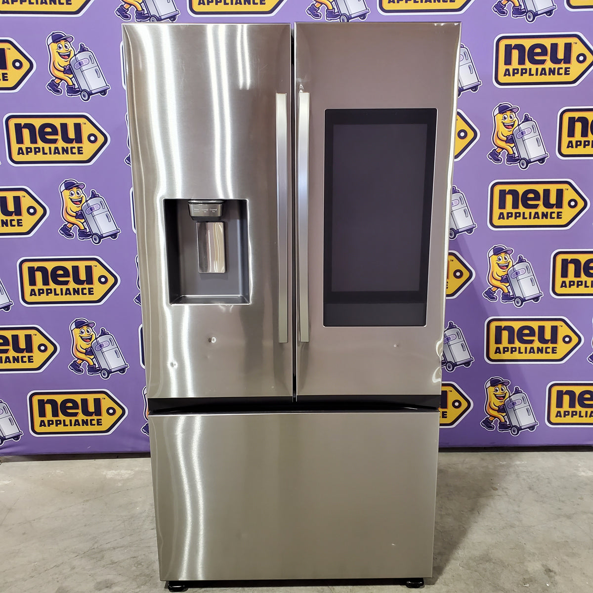 Samsung Stainless Steel 30 cu. ft. Mega Capacity 3-Door French Door Refrigerator with Family Hub™  RF32CG5900SRAA - Scratch & Dent (Major)