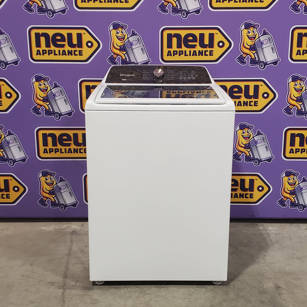 Whirlpool Top Load 4.7 Cu. Ft. Washer in White with 2-in-1 Removable Agitator WTW5057LW - Scratch & Dent - Minor and Whirlpool 7.0 cu. ft. Electric Dryer with Hamper Door 16107 - WED5010LW - Open Box