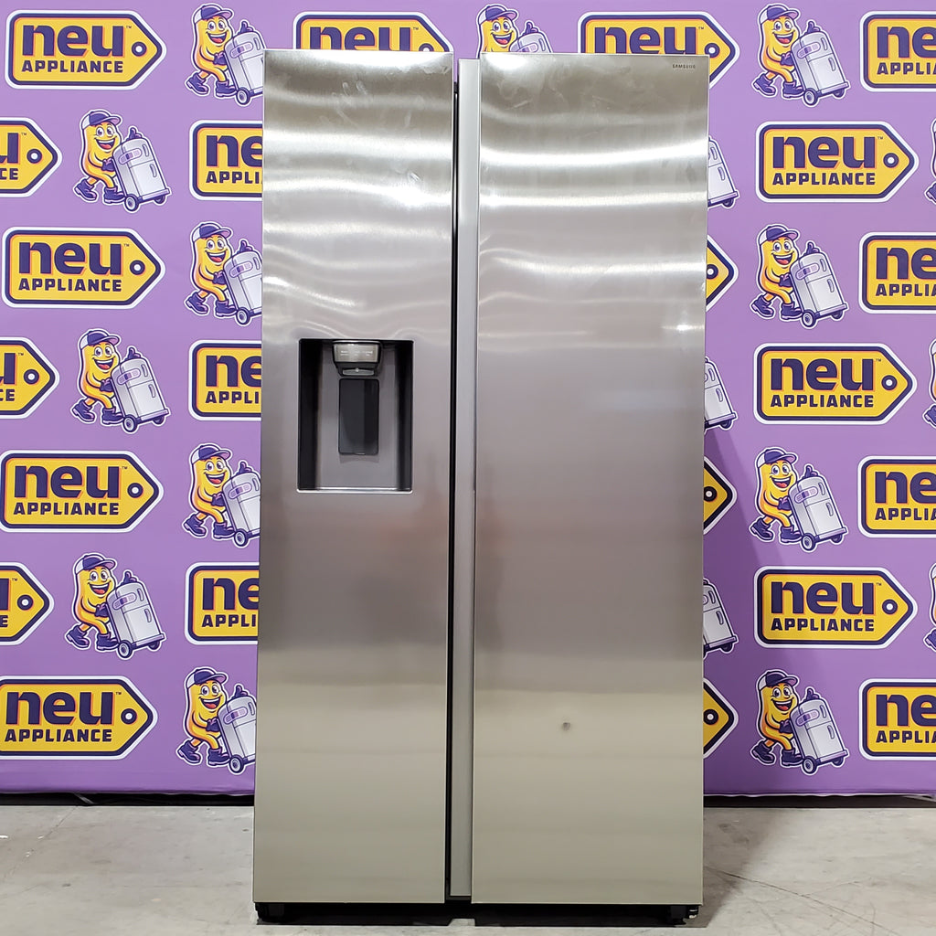 Pictures of Samsung 27.4-cu ft Side-by-Side Refrigerator with Ice Maker in Fingerprint Resistant Stainless Steel 4SD426 - RS27T5200SR - Scratch & Dent (Minor) - Neu Appliance Outlet - Discount Appliance Outlet in Austin, Tx