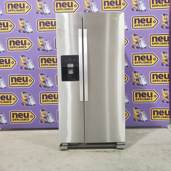 33 in. Wide Fingerprint-Resistant Stainless Steel Whirlpool 21.4 cu. ft. Side by Side Refrigerator with In Door Ice and Water Dispenser WRS321SDHZ - Open Box