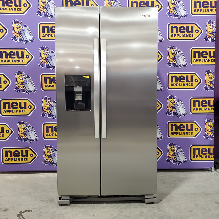Whirlpool 24 cu ft Capacity Side By Side Refrigerator with Ice and Water Dispenser in Fingerprint Resistant Stainless Steel 3SD719 - WRS315SDHZ - Open Box