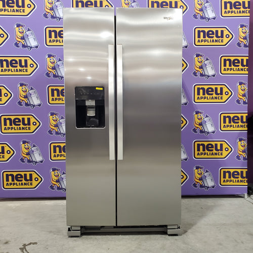 Whirlpool 24 cu ft Capacity Side By Side Refrigerator with Ice and Water Dispenser in Fingerprint Resistant Stainless Steel 3SD719 - WRS315SDHZ - Open Box