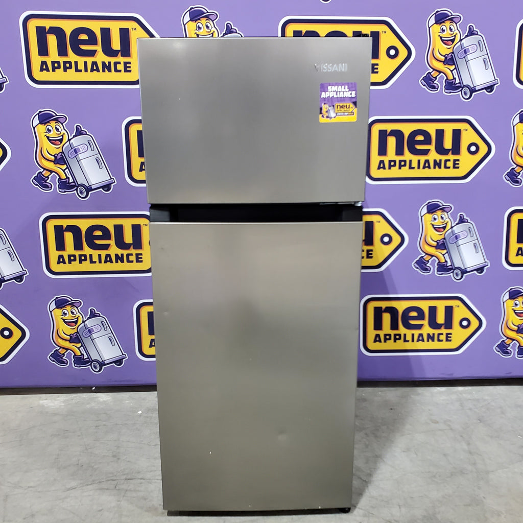 Pictures of Vissani 4.5 cu. ft. 2-Door Mini Refrigerator in Platinum Steel with Freezer 25136SD646 - HVDR45PS - Scratch & Dent (Moderate) - Neu Appliance Outlet - Discount Appliance Outlet in Austin, Tx