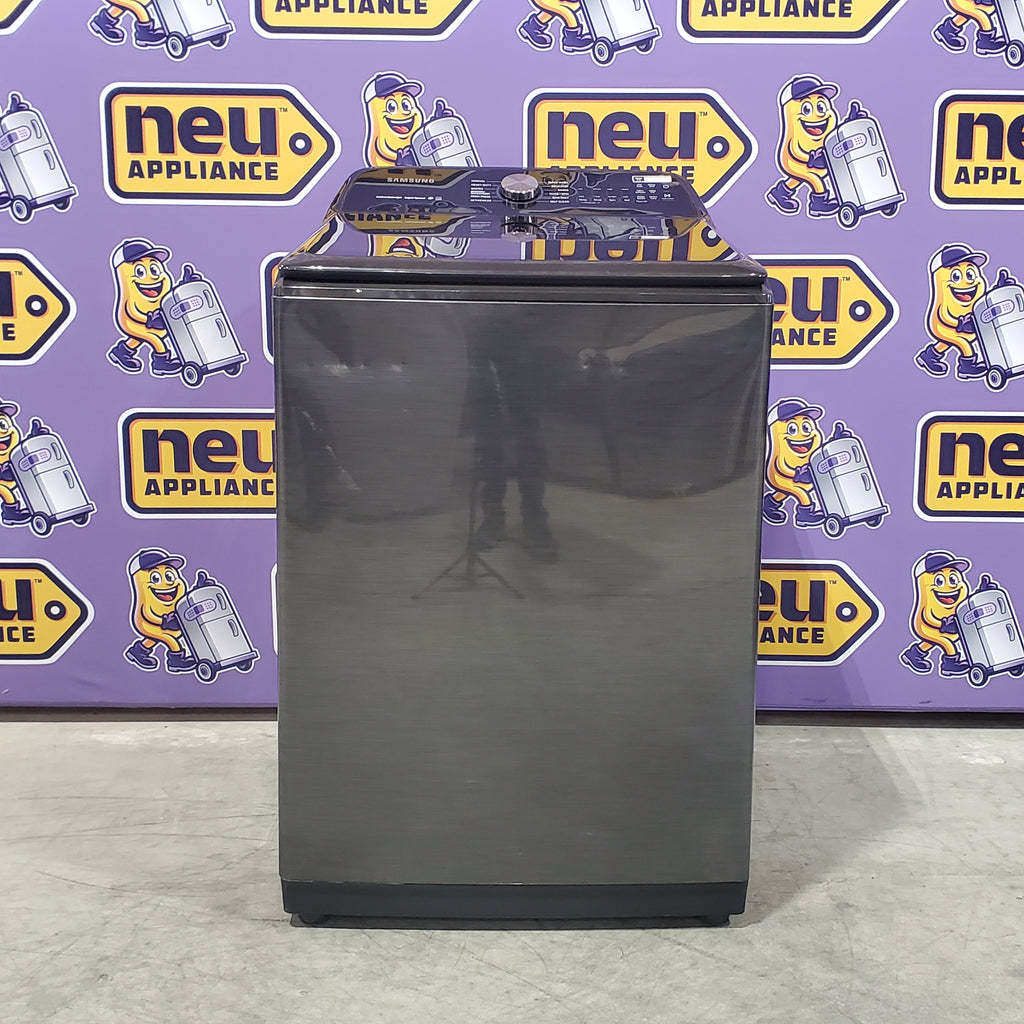 Pictures of Samsung 5.0 cu. ft. Energy Star Top Load Washer with Active Water Jet in Black Stainless Steel 1CR04035 - WA50R5400AV - Certified Refurbished - Neu Appliance Outlet - Discount Appliance Outlet in Austin, Tx