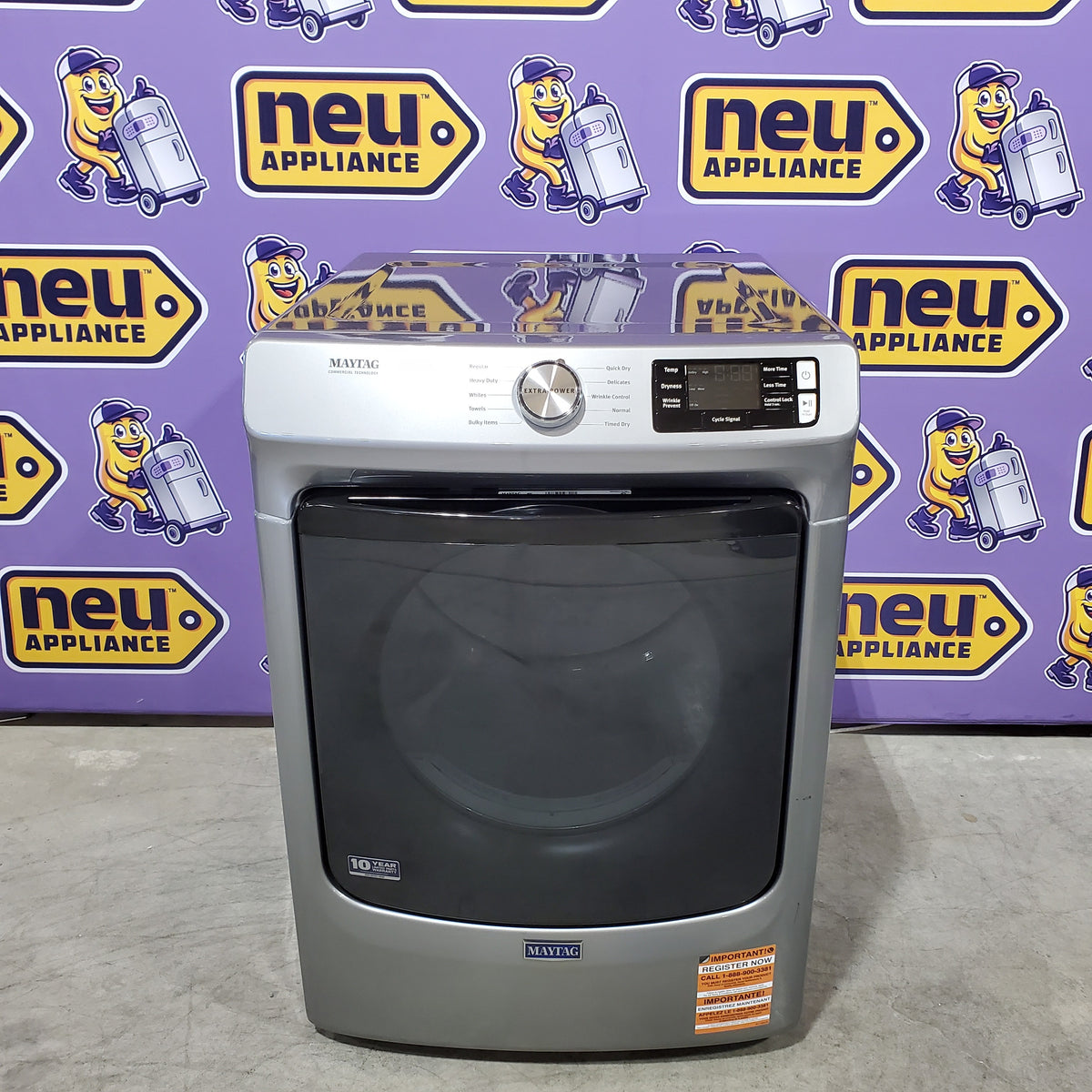 Maytag 7.3-cu ft Stackable Vented Electric Dryer Energy Star Certified MED5630HC - Scratch & Dent (Minor)