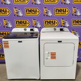 Maytag Top Load 4.8 cu ft Washer with Deep Fill and Slow-Close Glass Lid MVW6200KW - Scratch & Dent (Major) and Maytag 7.0 cu ft Electric Dryer with Moisture Sensing and Quick Dry Cycle 16242 - MED6200KW - Scratch & Dent (Minor)