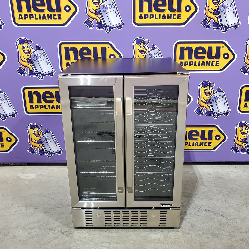 Pictures of NewAir 23.50-in W 18-Bottles Dual Zone Cooling Built-in/Freestanding Indoor Wine Cooler in Stainless Steel 251315SD1095 - AWB-360DB - Scratch & Dent (Minor) - Neu Appliance Outlet - Discount Appliance Outlet in Austin, Tx