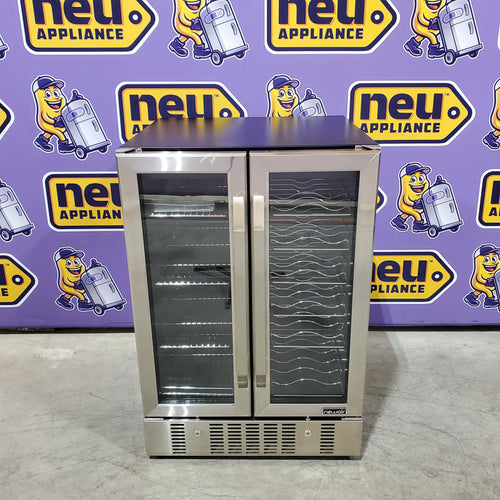 NewAir 23.50-in W 18-Bottles Dual Zone Cooling Built-in/Freestanding Indoor Wine Cooler in Stainless Steel 251315SD1095 - AWB-360DB - Scratch & Dent (Minor)