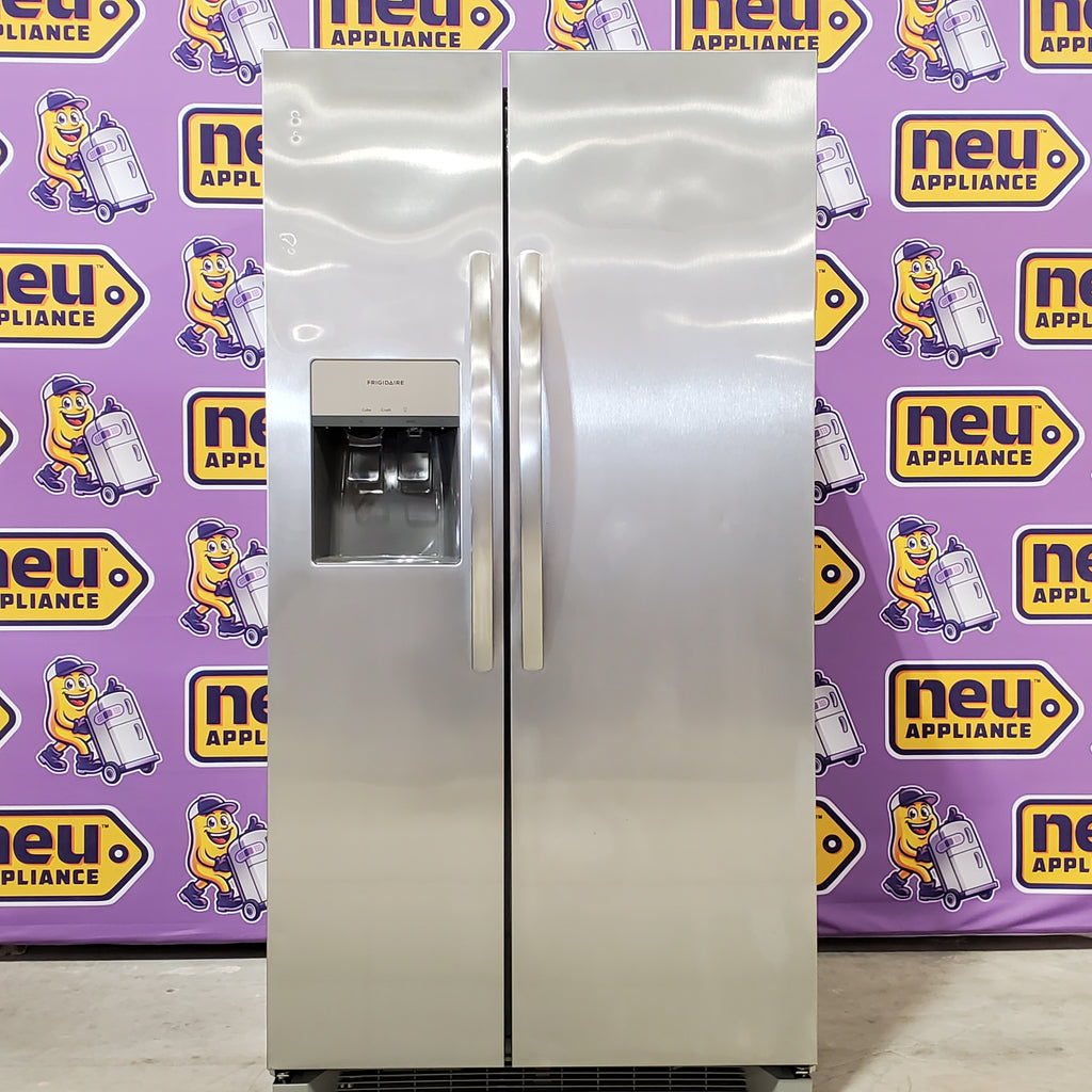 Pictures of Frigidaire 25.6 cu. ft. ENERGY STAR Side by Side Refrigerator with Exterior Water and Ice Dispenser in Stainless Steel FRSS2623AS - Scratch & Dent (Minor) - Neu Appliance Outlet - Discount Appliance Outlet in Austin, Tx