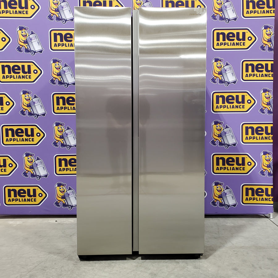 Samsung 28-cu ft Side-by-Side Refrigerator Smart Compatible with Ice Maker with Ice Dispenser in Fingerprint Resistant Stainless Steel 4SD398 - RS28A500ASR - Scratch & Dent (Minor)