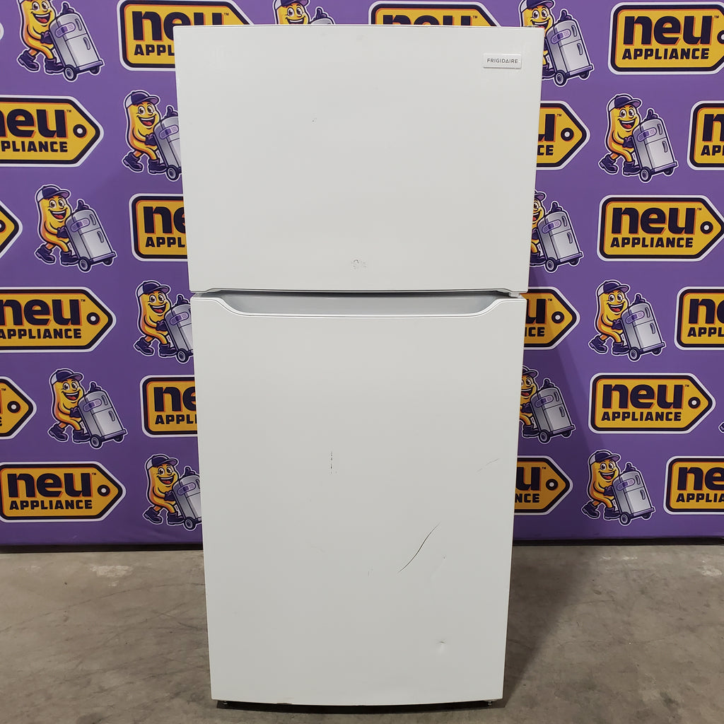 Pictures of Frigidaire 30" Wide Garage Ready Top Freezer 18 Cu. Ft. Refrigerator with EvenTemp Cooling System and Spacious Interior Storage in White 22136SD273 - FFTR1814WW - Scratch & Dent (Moderate) - Neu Appliance Outlet - Discount Appliance Outlet in Austin, Tx