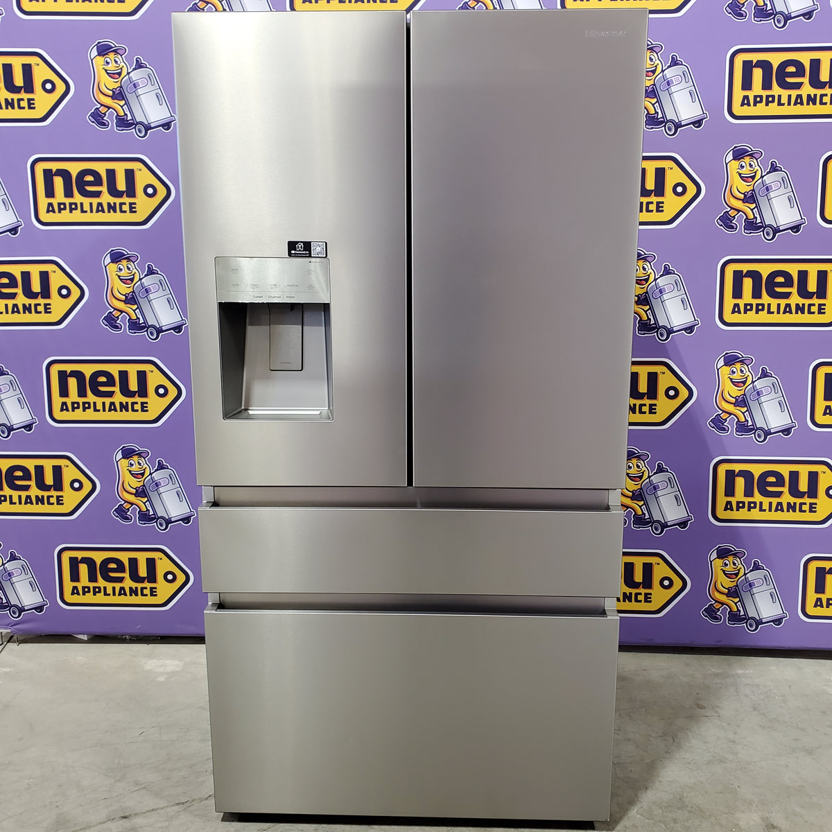 Hisense PureFlat 25.6-cu ft 4-Door Smart French Door ENERGY STAR Refrigerator in Stainless Steel with Ice Maker, Water and Ice Dispenser 22131SD95 - HRM260N6TSE - Scratch & Dent (Minor)