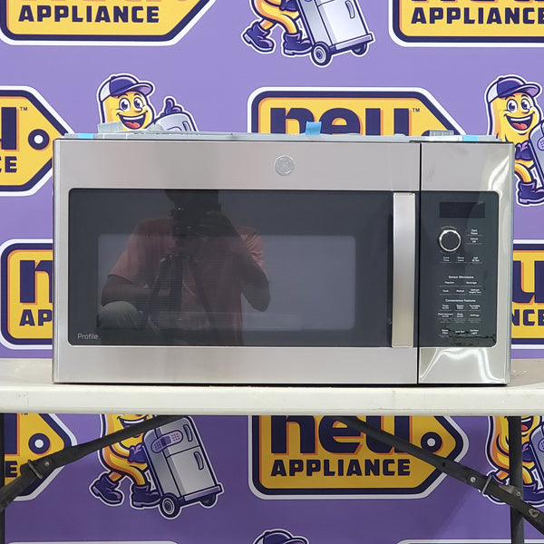 GE Profile 2.1 cu. ft. Over the Range Microwave in Stainless Steel with Sensor Cooking PVM9215SKSS-Scratch & Dent - (Minor)