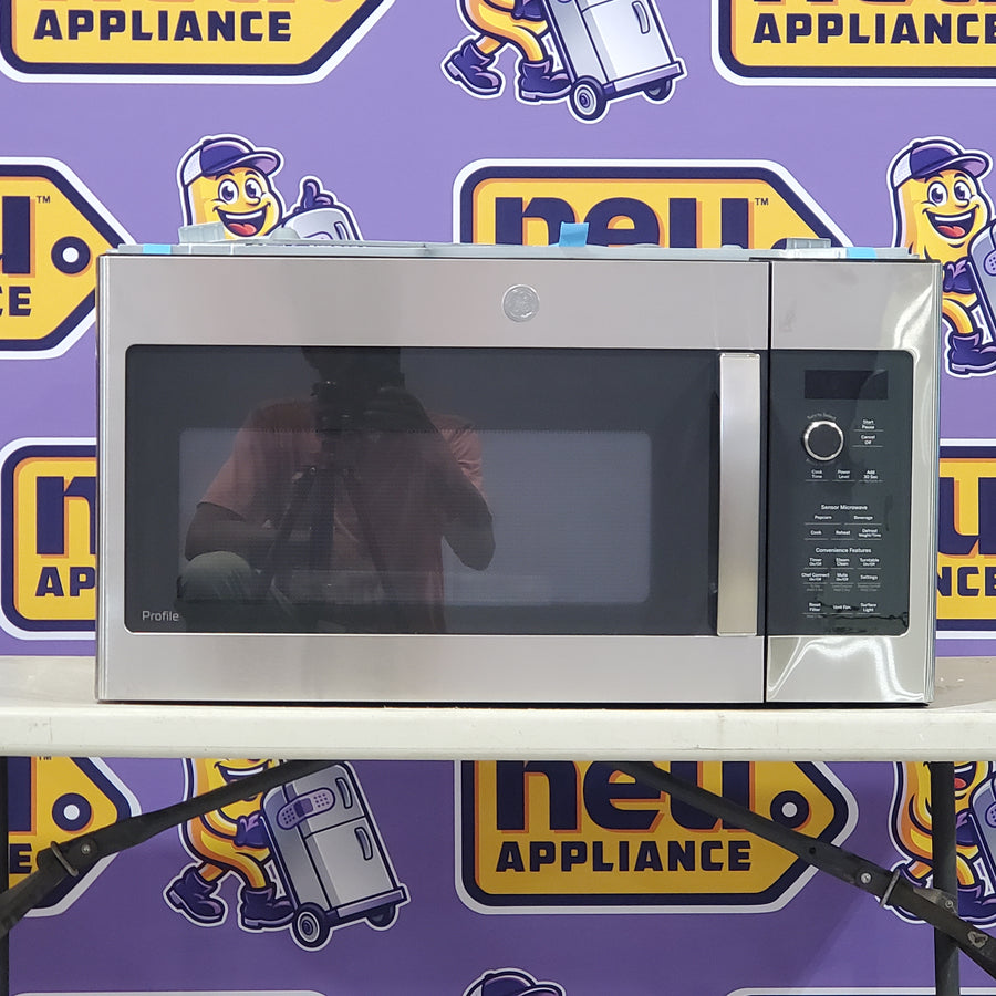 GE Profile 2.1 cu. ft. Over the Range Microwave in Stainless Steel with Sensor Cooking PVM9215SKSS-Scratch & Dent - (Minor)