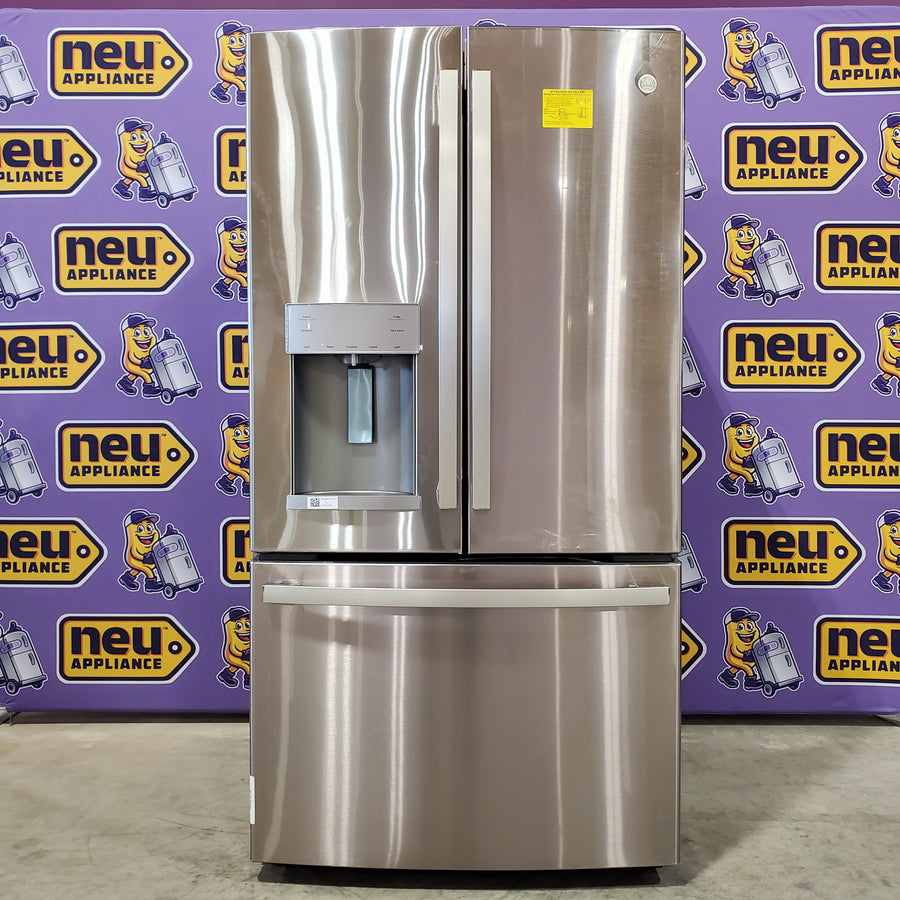 GE Energy Star 3 Door French Door 27.7 Cu. Ft. Refrigerator with TwinChill Evaporators in Fingerprint Resistant Stainless Steel GE9842 - GFE28GYNFS - New in Box