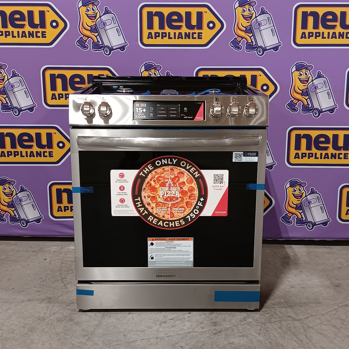 Frigidaire Gallery Stone-Baked Pizza 5 Burners 6-cu ft Air Fry Convection Oven Slide-In Natural Gas Range in Smudge-Proof Stainless Steel 20531SD507 - GCFG3070BF - Open Box