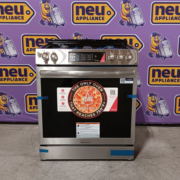 Frigidaire Gallery Stone-Baked Pizza 5 Burners 6-cu ft Air Fry Convection Oven Slide-In Natural Gas Range in Smudge-Proof Stainless Steel 20531SD507 - GCFG3070BF - Open Box