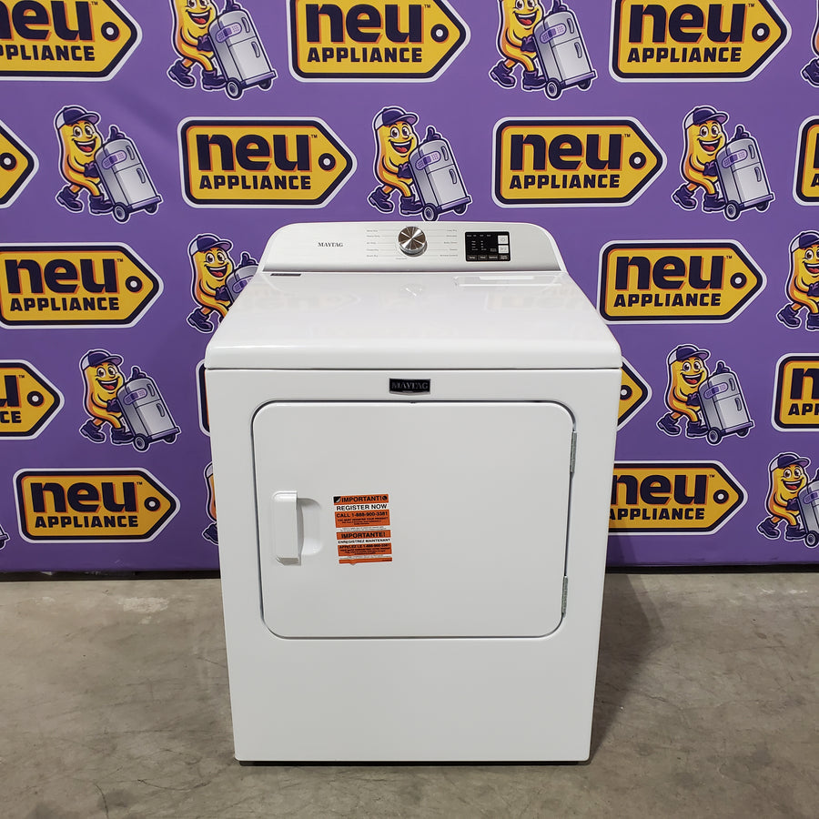 Maytag Top Load 4.8 cu ft Washer with Deep Fill and Slow-Close Glass Lid MVW6200KW - Scratch & Dent (Minor) and Maytag 7.0 cu ft Electric Dryer with Moisture Sensing and Quick Dry Cycle 16218 - MED6200KW - Open Box