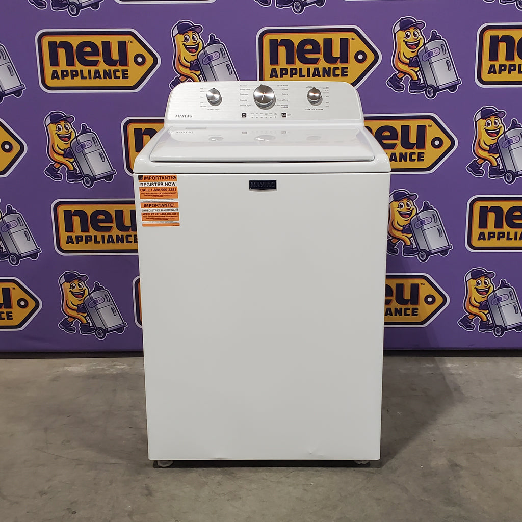 Pictures of Maytag 4.5 cu. ft. Capacity Top Load Washer with Power™ Agitator and Deep Fill MVW4505MW - Scratch & Dent (Minor) and Maytag 7.0 cu. ft. Capacity Top Load Electric Wrinkle Prevent Dryer 16119 - MED4500MW - Open Box - Neu Appliance Outlet - Discount Appliance Outlet in Austin, Tx
