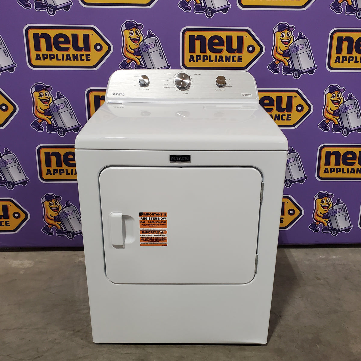 MayTag 7.0 cu. ft. Top Load Electric Wrinkle Prevent Dryer 22134SD244 - MED4500MW - Scratch & Dent (Minor)