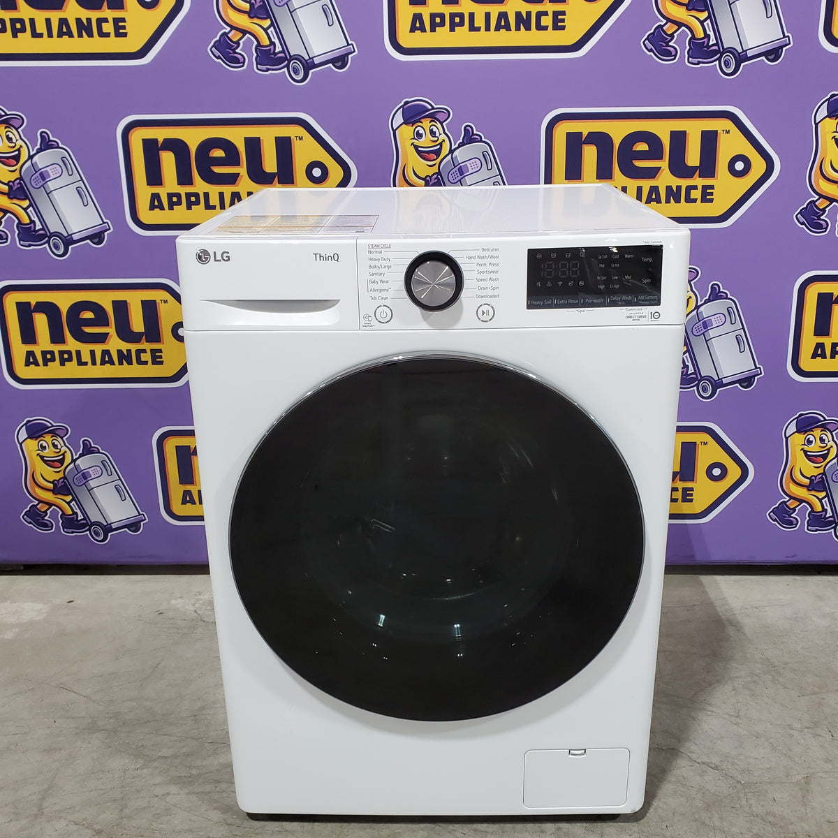 LG White 2.4 cu.ft. Smart Wi-fi Enabled Compact Front Load Washer with Built-In Intelligence 251315SD1129 - WM1455HWA - Scratch & Dent (Minor)
