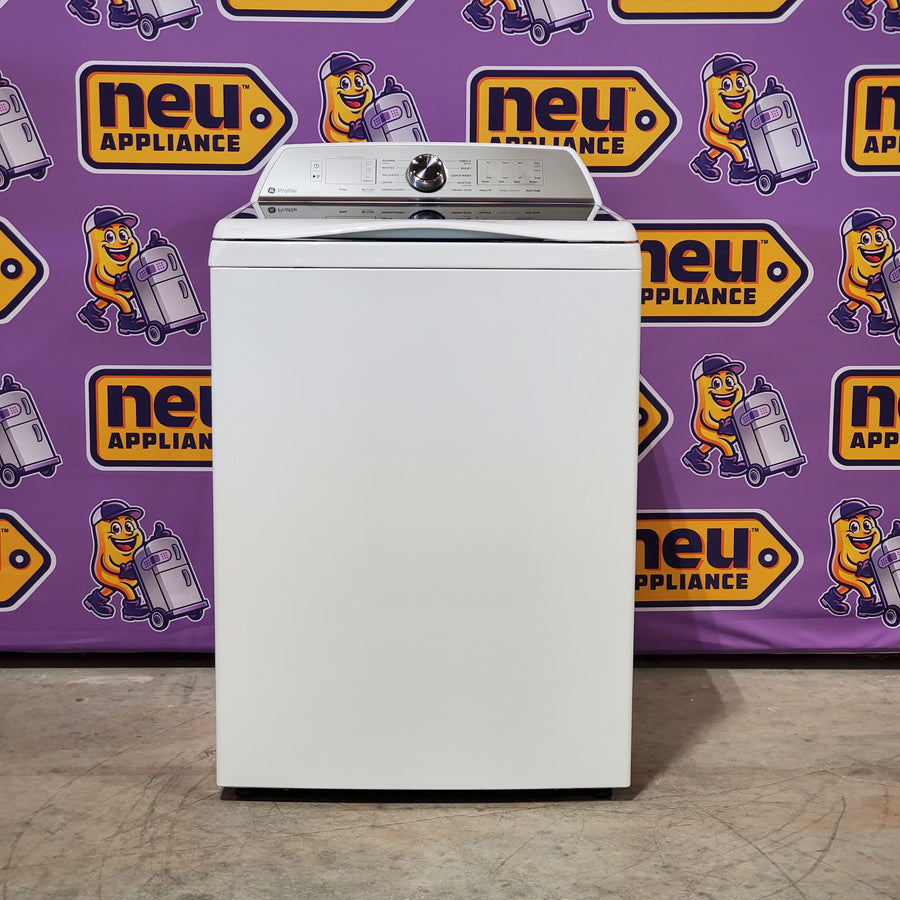 GE Profile 5.0 cu. ft. High-Efficiency ENERGY STAR Smart Top Load Washer in White with Microban Technology PTW600BSRWS - Scratch & Dent (Minor)
