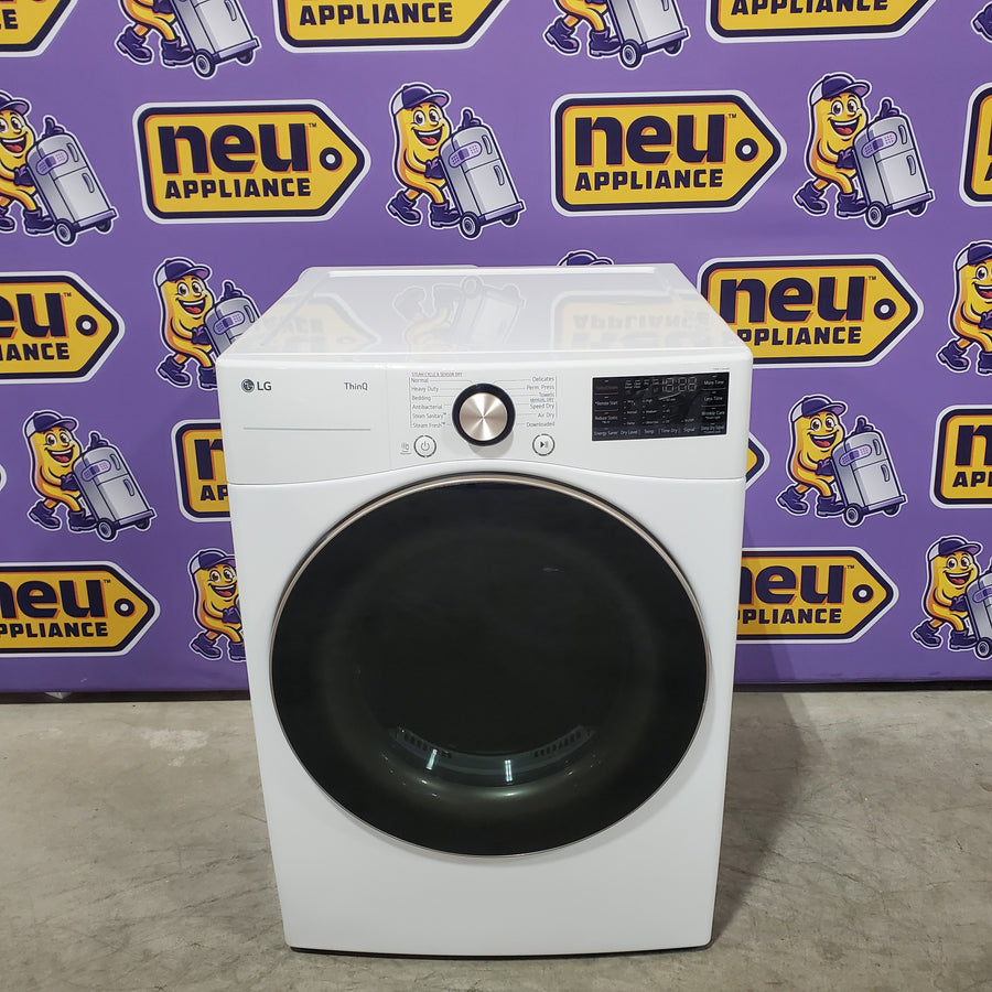 LG 4.5 cu. ft. Front Load Washer with Steam and Built-In Intelligence in White WM4000HWA - Scratch & Dent (Moderate) and LG 7.4 cu. ft. Front Load Electric Dryer with TurboSteam and Sensor Dry Technology in White 16296 - DLEX4000W - Scratch & Dent (Minor)