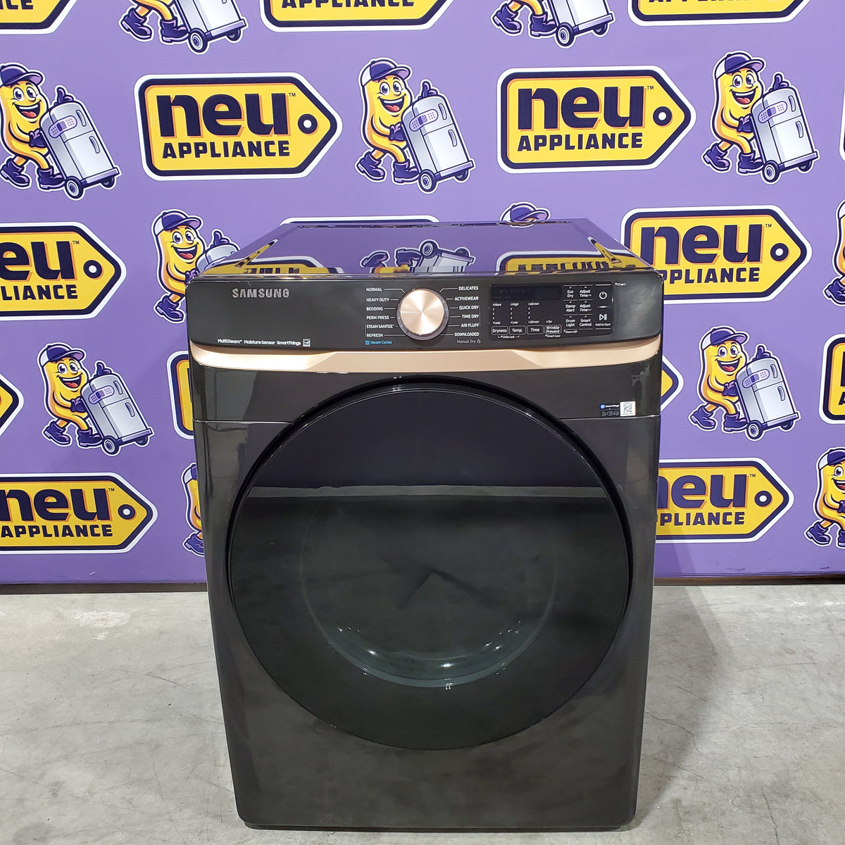 Samsung 7.5 cu. ft. Smart Electric Dryer with Steam Sanitize+ and Sensor Dry in Brushed Black DVE50BG8300V - Scratch & Dent (Minor)