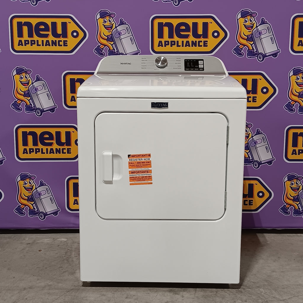 Pictures of Maytag Top Load 4.8 cu ft Washer with Deep Fill and Slow-Close Glass Lid MVW6200KW - Scratch & Dent (Minor) and Maytag 7.0 cu ft Electric Dryer with Moisture Sensing and Quick Dry Cycle 16156 - MED6200KW - Open Box - Neu Appliance Outlet - Discount Appliance Outlet in Austin, Tx