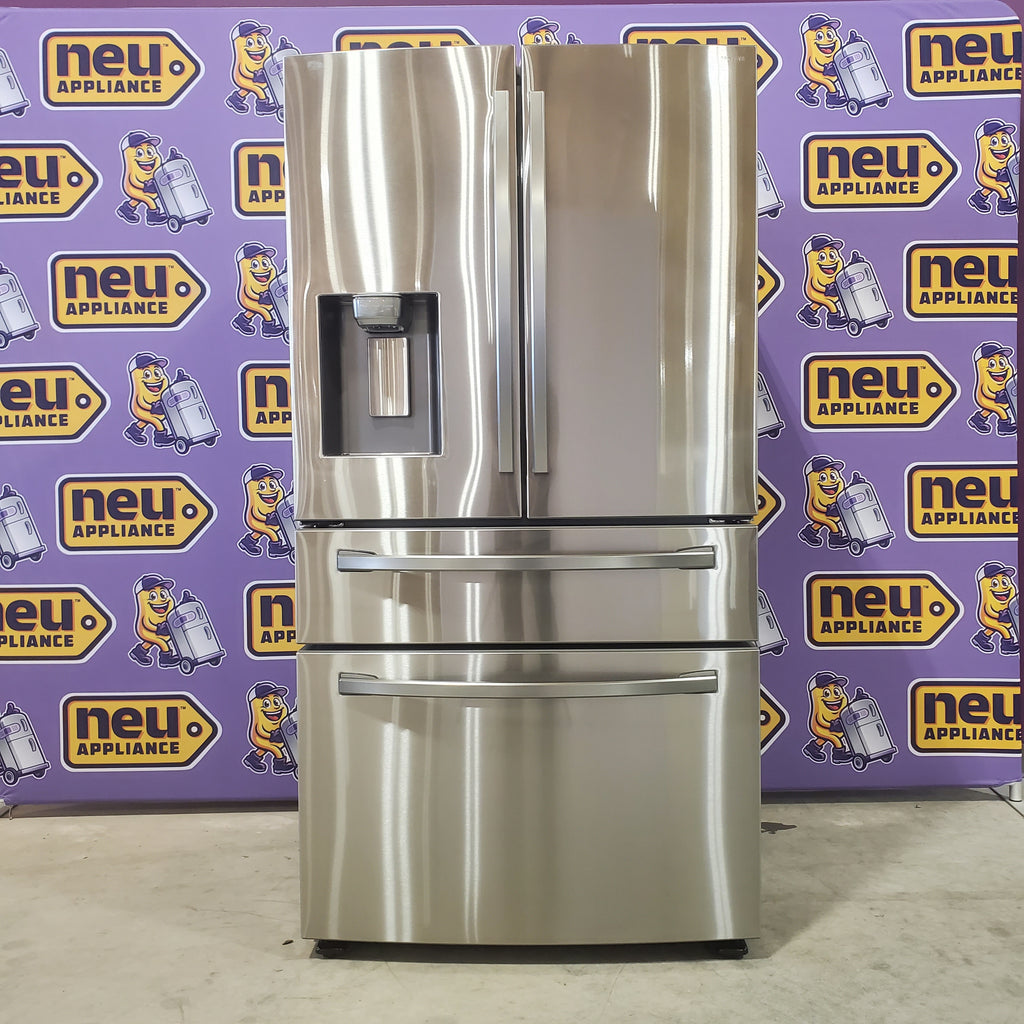 Pictures of Fingerprint-Resistant Stainless Steel ENERGY STAR Samsung 28 cu. ft. 4 Door French Door Refrigerator with FlexZone Drawer RF28R7201SR - Scratch & Dent - Minor - Neu Appliance Outlet - Discount Appliance Outlet in Austin, Tx