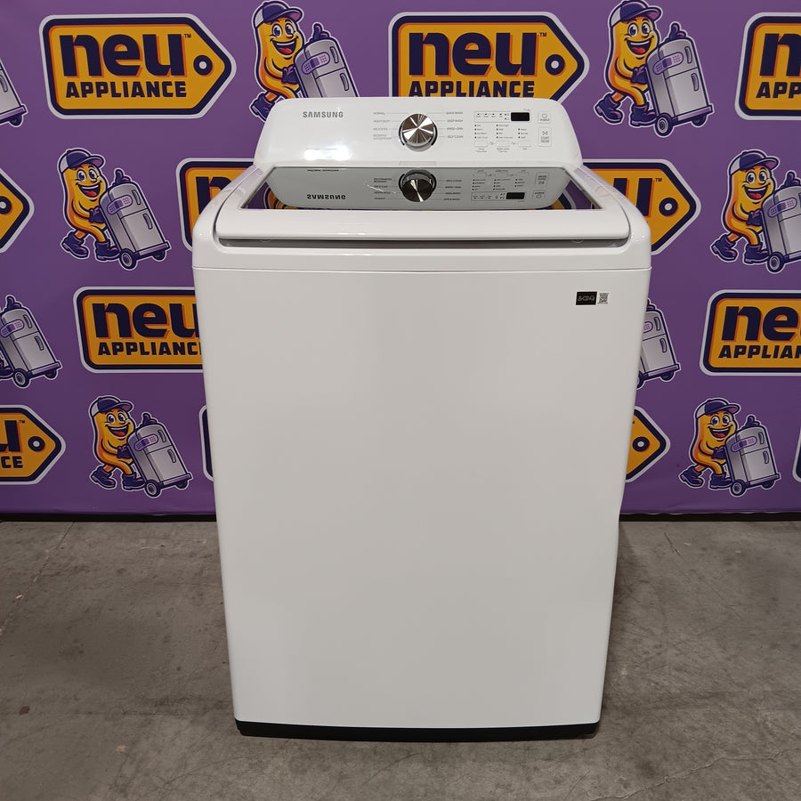 Samsung 4.5 cu. ft. Top Load Washer with Vibration Reduction Technology+ in White WA45T3200AW - Scratch & Dent (Minor) and Samsung 7.2 cu. ft. Electric Dryer with Sensor Dry in White 16251 - DVE45T3200W - Open Box