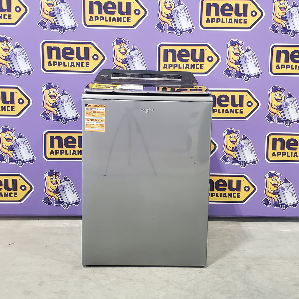 Pictures of Whirlpool Chrome Shadow Top Load 5.2 Cu. Ft. Washer with Removable Agitator WTW8127LC and Whirlpool Chrome Shadow Electric 7.4 Cu. Ft. Dryer with Moisture Sensor WED8127LC - Scratch and Dent Minor - Neu Appliance Outlet - Discount Appliance Outlet in Austin, Tx