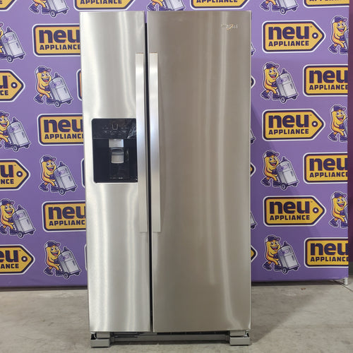 Whirlpool 33 Inch Wide Side by Side 21 Cu. Ft. Refrigerator with Can Caddy and Frameless Glass Shelves in Fingerprint Resistant Stainless Steel 3SD761 - WRS321SDHZ - Scratch & Dent (Minor)
