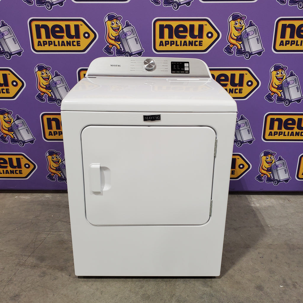 Pictures of Maytag Top Load 4.8 cu ft Washer with Deep Fill and Slow-Close Glass Lid MVW6200KW - Scratch & Dent (Minor) and Maytag 7.0 cu ft Electric Dryer with Moisture Sensing and Quick Dry Cycle 16155 - MED6200KW - Open Box - Neu Appliance Outlet - Discount Appliance Outlet in Austin, Tx