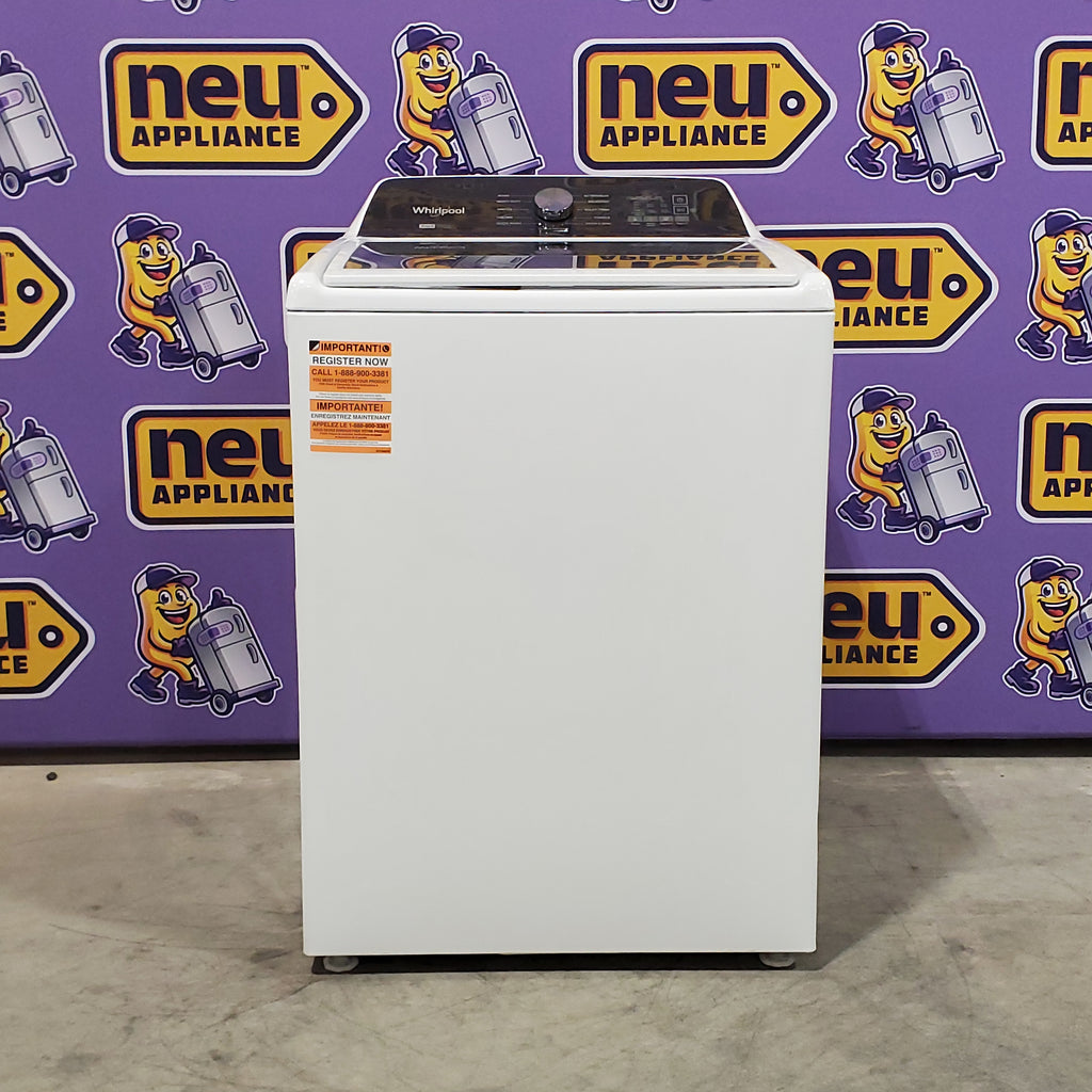 Pictures of Whirlpool Top Load 4.7 Cu. Ft. Washer in White with 2-in-1 Removable Agitator WTW5057LW - Scratch & Dent - Minor and Whirlpool 7.0 Cu. Ft. Long Vent Electric Moisture Sensing Dryer WED500CMW - Open Box - Neu Appliance Outlet - Discount Appliance Outlet in Austin, Tx